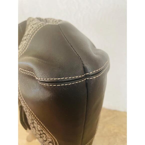 Coach SOHO Signature C Canvas Leather black Shoulder bag HandBag 10578 - Picture 8 of 10